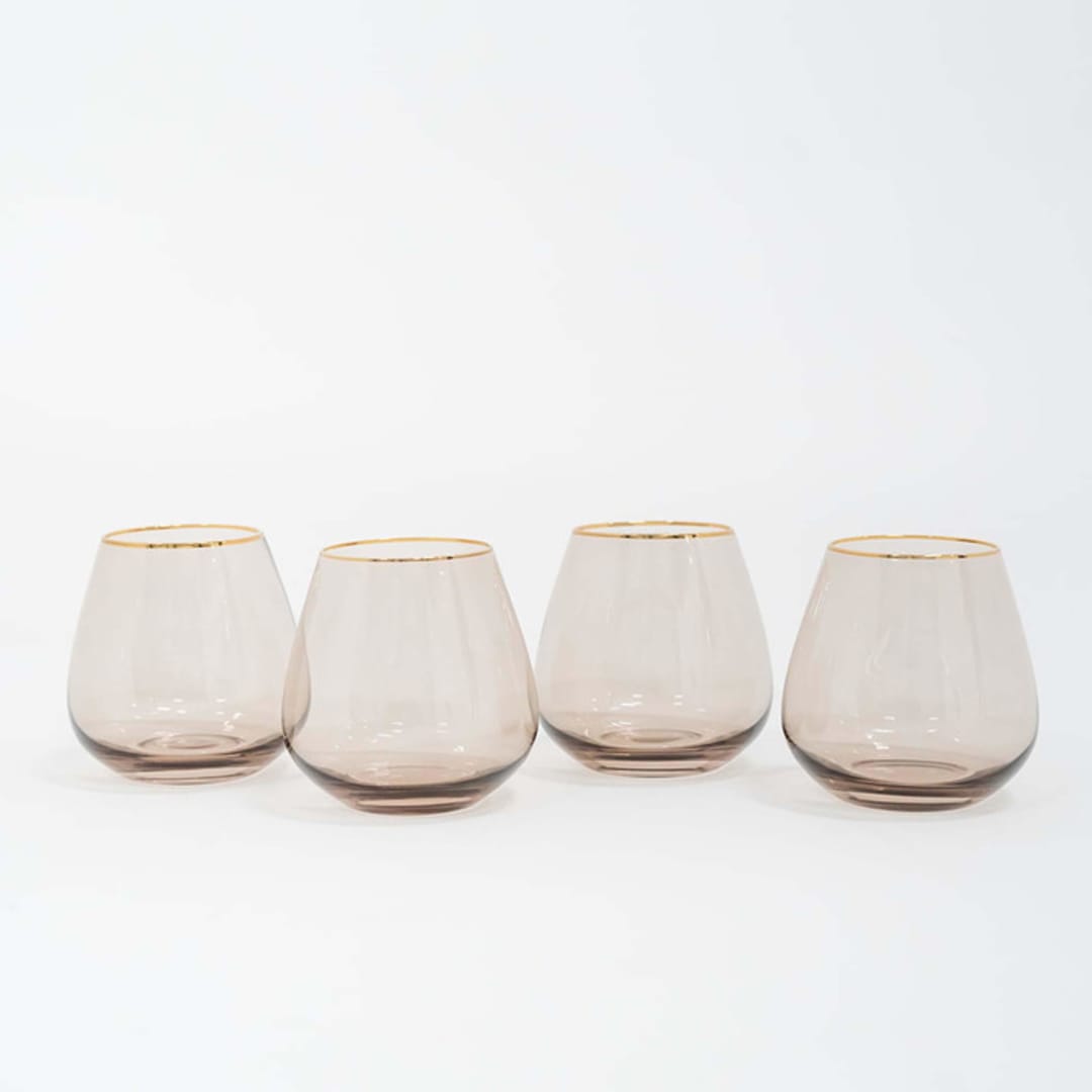 SET OF 4 - SIREN STEMWARE // SHORT STEMLESS IN FAWN