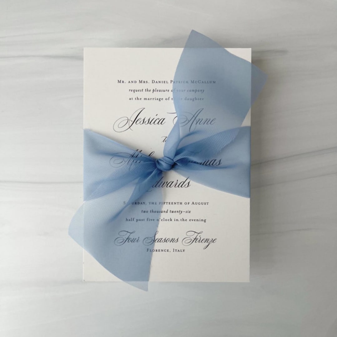 "2" Signature Sheer Ribbon - Wedgewood Blue" - Ribbons in blue by Honey Silks Co