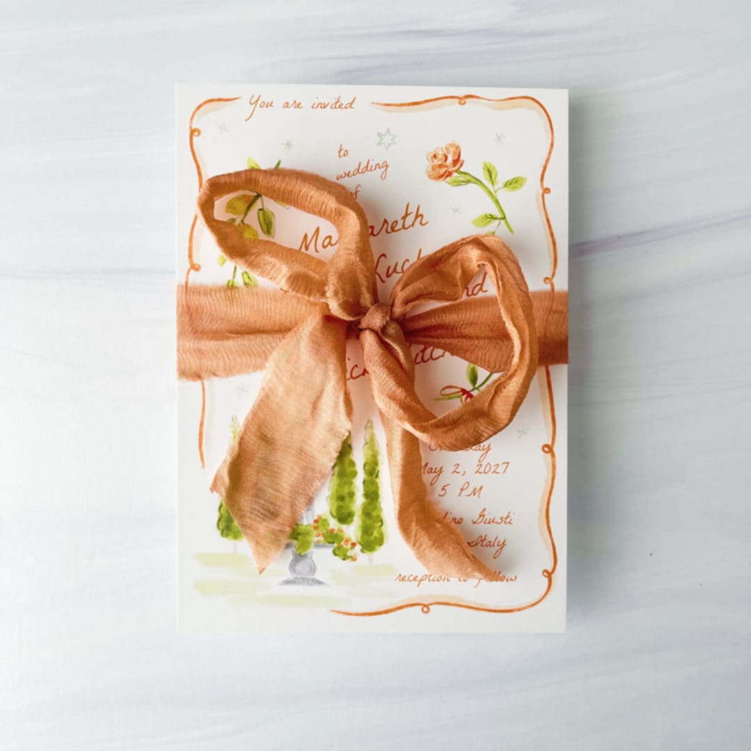 "Fair Trade Recycled Silk Ribbon - Sunset" - Ribbons in orange by Honey Silks Co