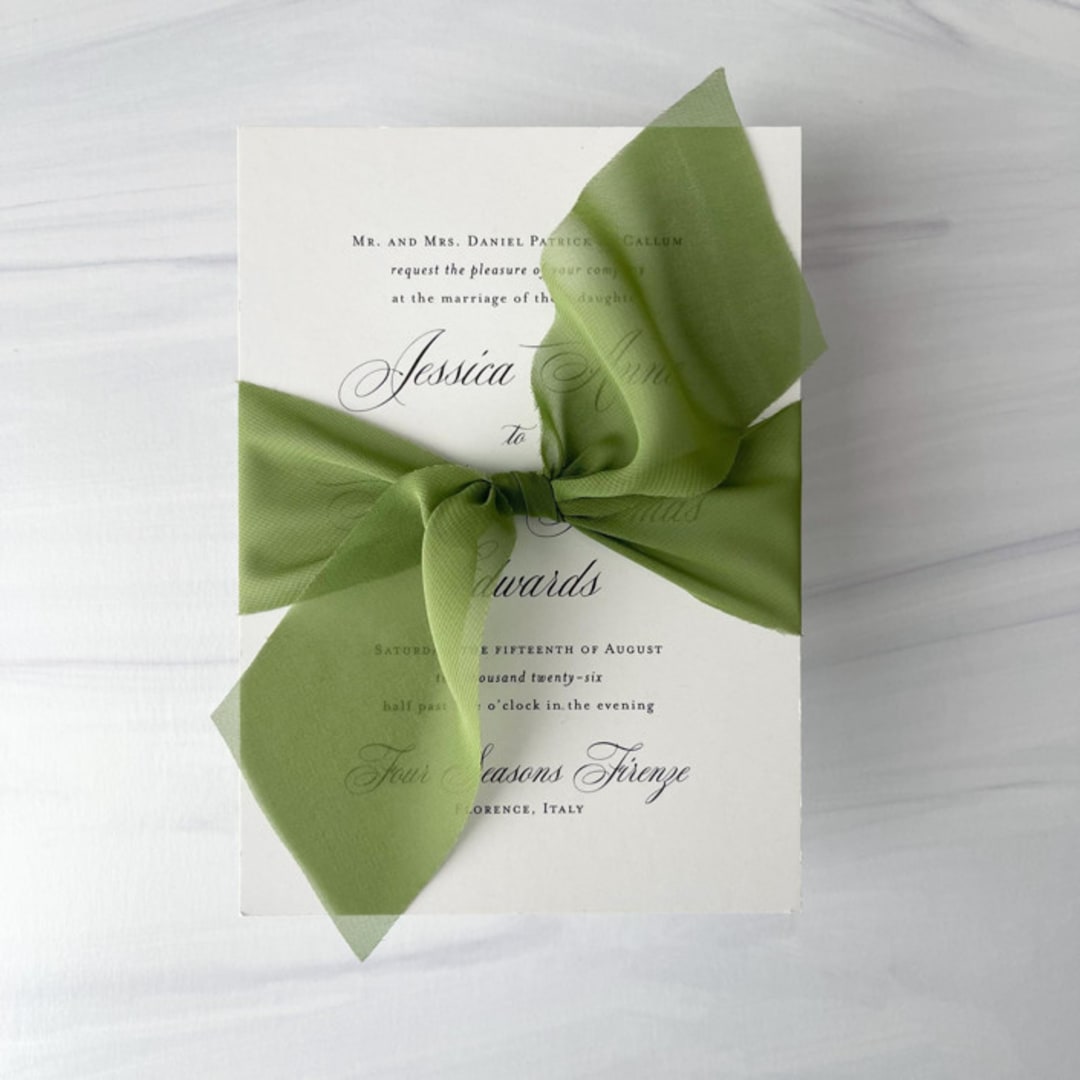 "2" Signature Sheer Ribbon - Deep Chartreuse" - Ribbons in green by Honey Silks Co