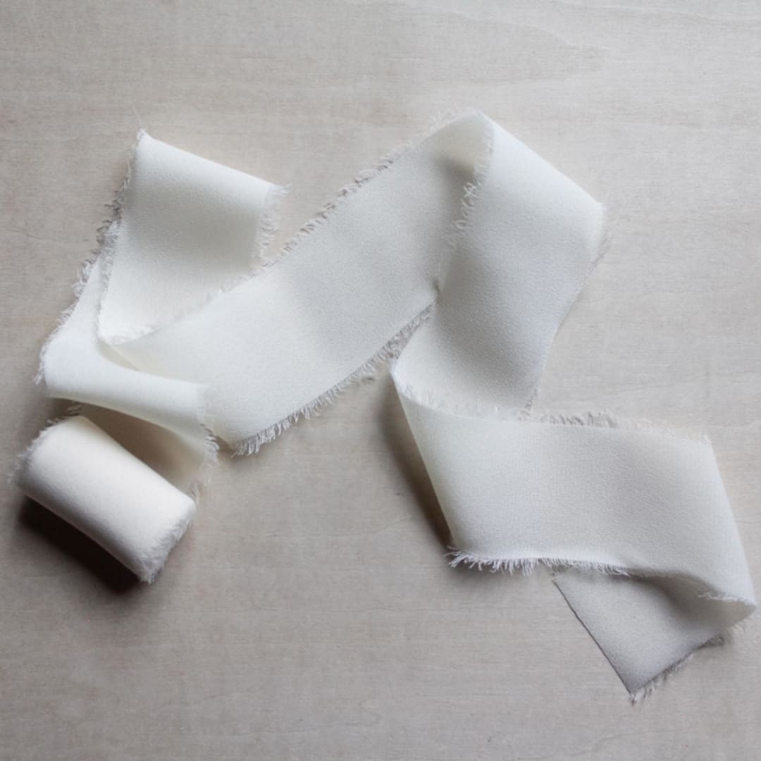 "Silk Ribbon - Cream // 3 yards" - Ribbons in natural by Clover and Lamb