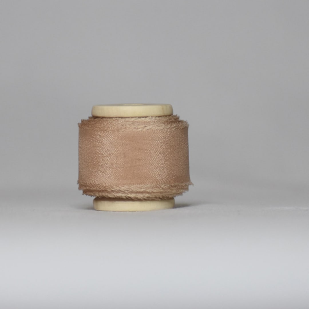 "Terra Plant-Dyed Silk Ribbon, Narrow" - Ribbons in orange by Katelyn Cash