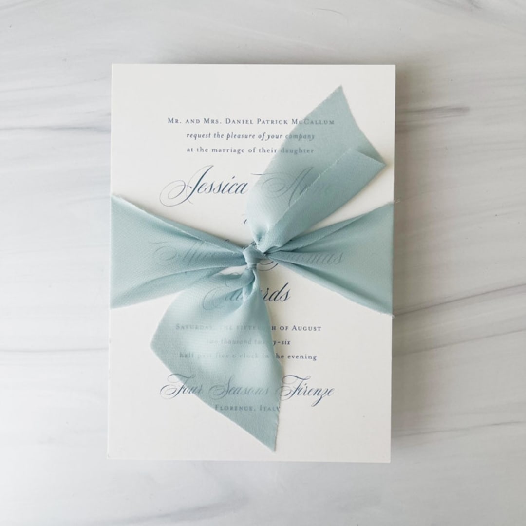 "2" Signature Sheer Ribbon - Pale Blue" - Ribbons in blue by Honey Silks Co