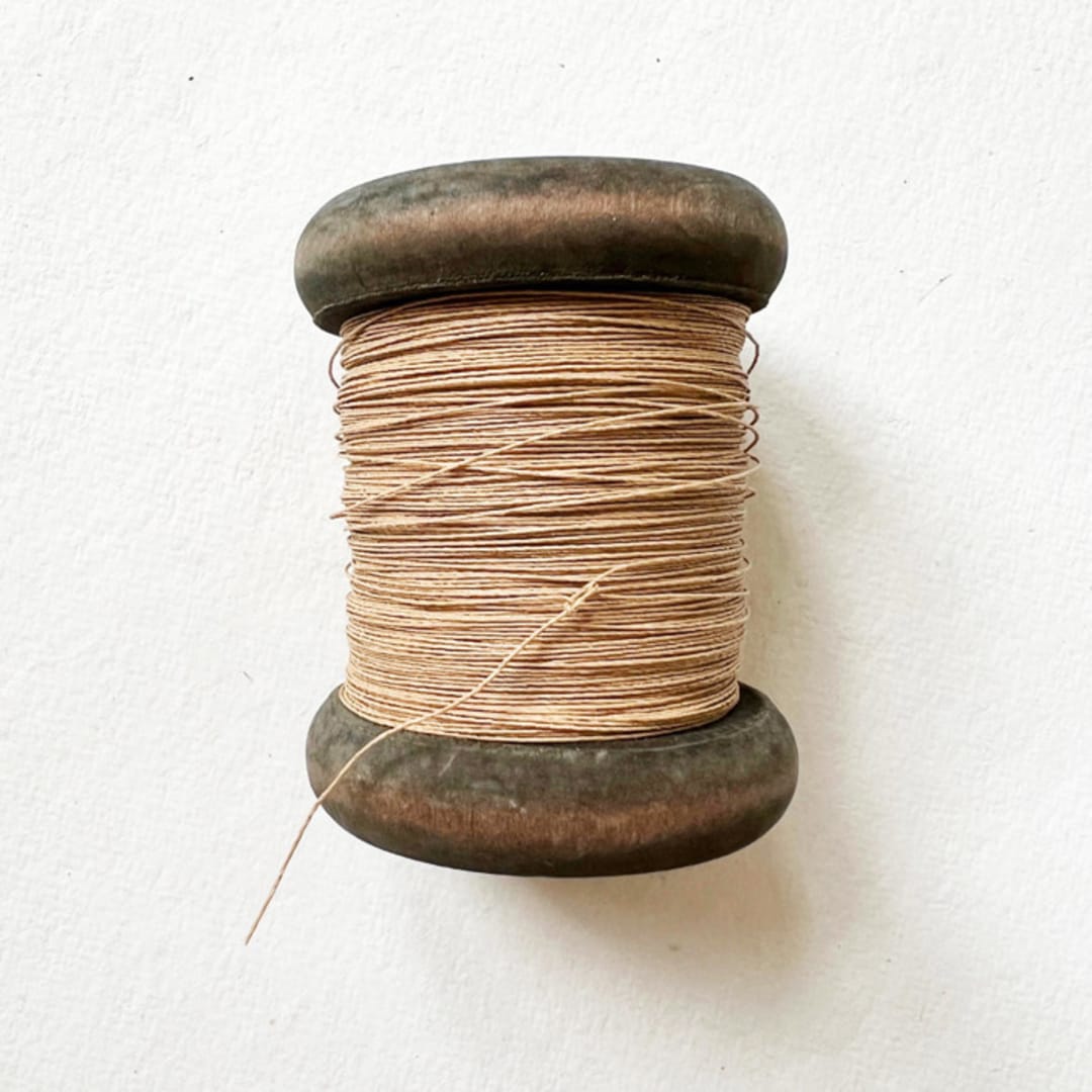 "Fine Paper Twine Small Bobbin - Natural" - Ribbons in brown by Jenny Sanders