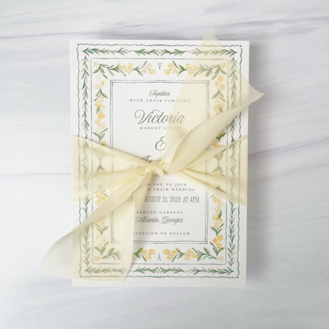 "2" Signature Sheer Ribbon- Pale Yellow" - Ribbons in yellow by Honey Silks Co