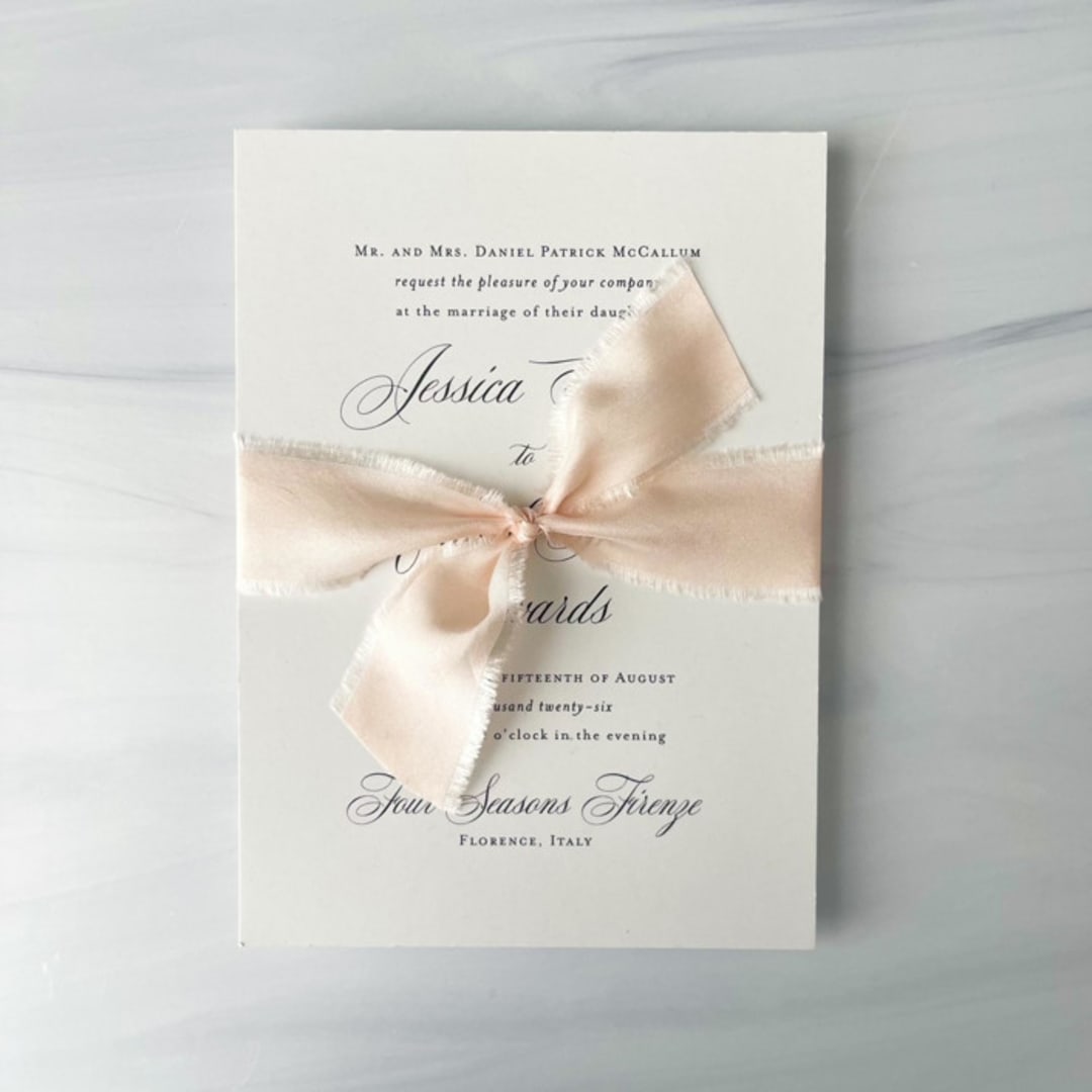 "Heirloom Collection Silk Ribbon - Pale Peach 1"" - Ribbons in natural by Honey Silks Co