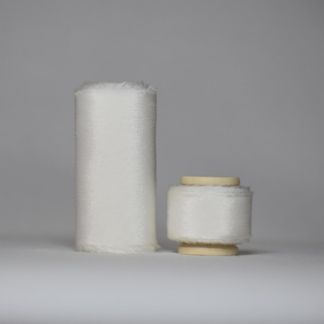"Snow White 100% Silk Ribbon, Wide" - Ribbons in white by Katelyn Cash