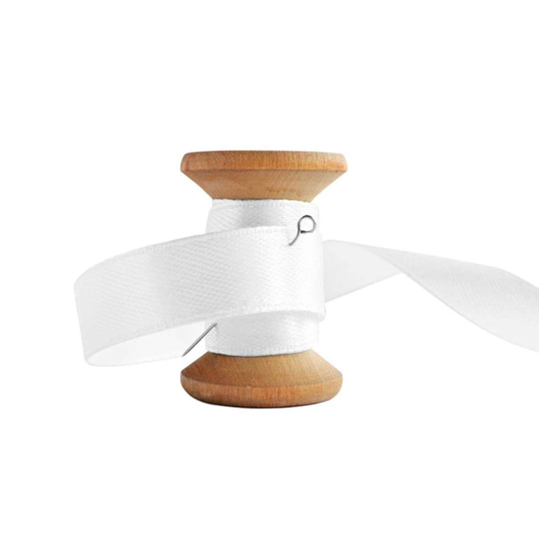 "White Ribbon - Precut - Small - 10 Pack" - Ribbons in white by Veronica Esquino