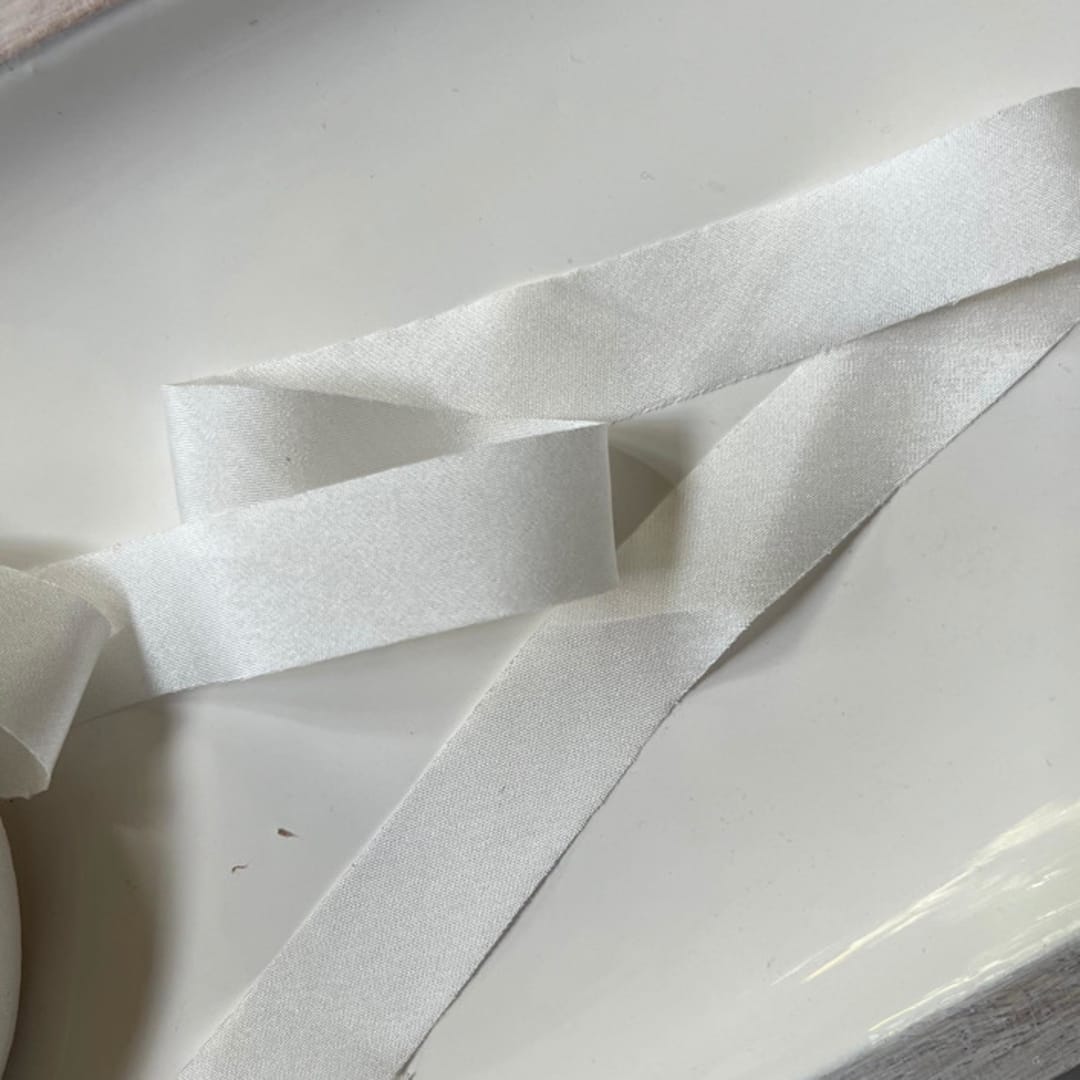 "Hand Cut Silk Ribbon. 1/2" thickness" - Ribbons in white by Christopher Neubauer