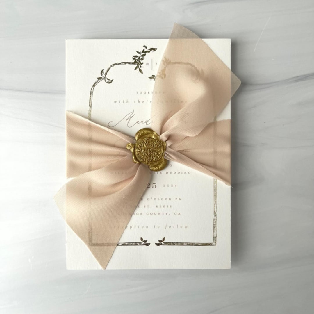 "2" Signature Sheer - Sandstone" - Ribbons in beige by Honey Silks Co