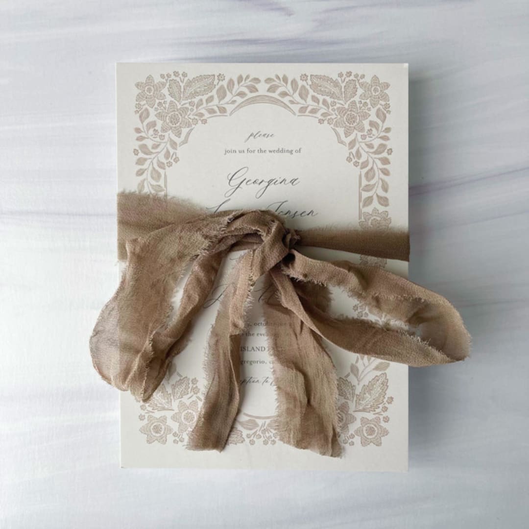 "Fair Trade Recycled Silk Ribbon - Portobello" - Ribbons in brown by Honey Silks Co