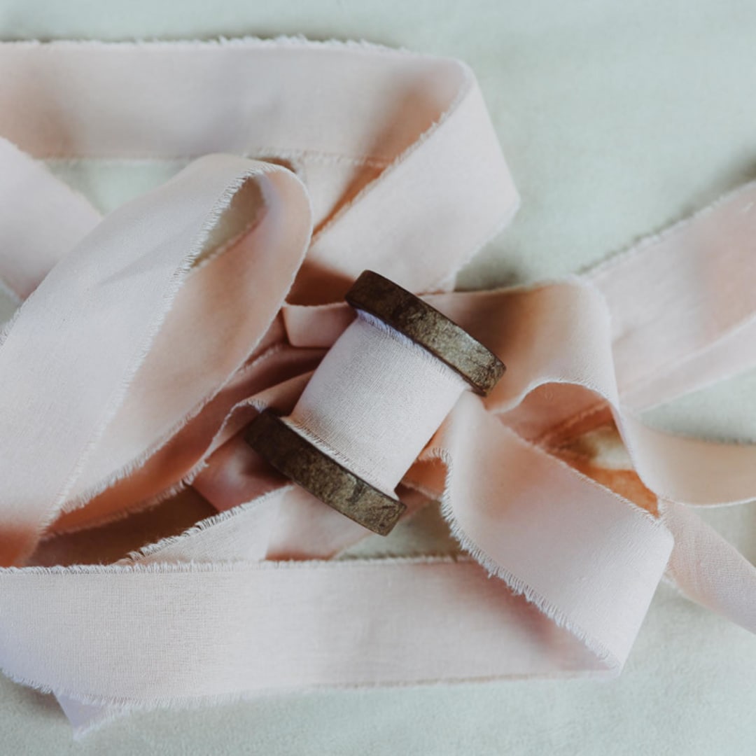 "Ribbon Linen 1.5" Wide Pink" - Ribbons in pink by Jordan Perry