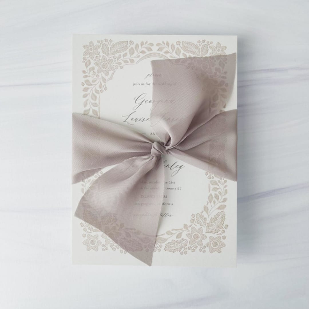 "2" Signature Sheer Ribbon - Stone" - Ribbons in beige by Honey Silks Co