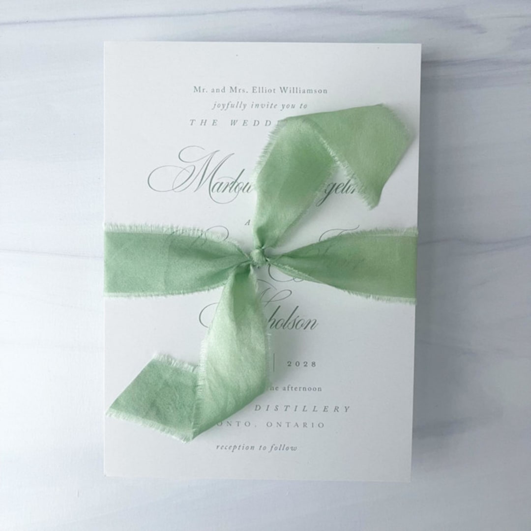 "1" x 10 yards Silk Ribbon - Garden Green" - Ribbons in green by Honey Silks Co