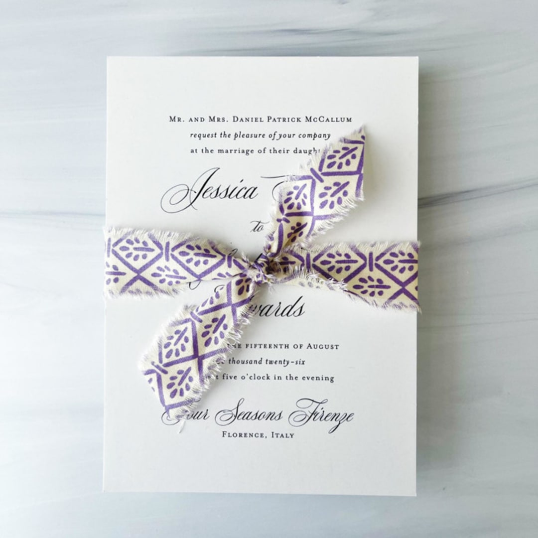 "1" Cotton Ribbon - Lilac Leaf" - Ribbons in purple by Honey Silks Co
