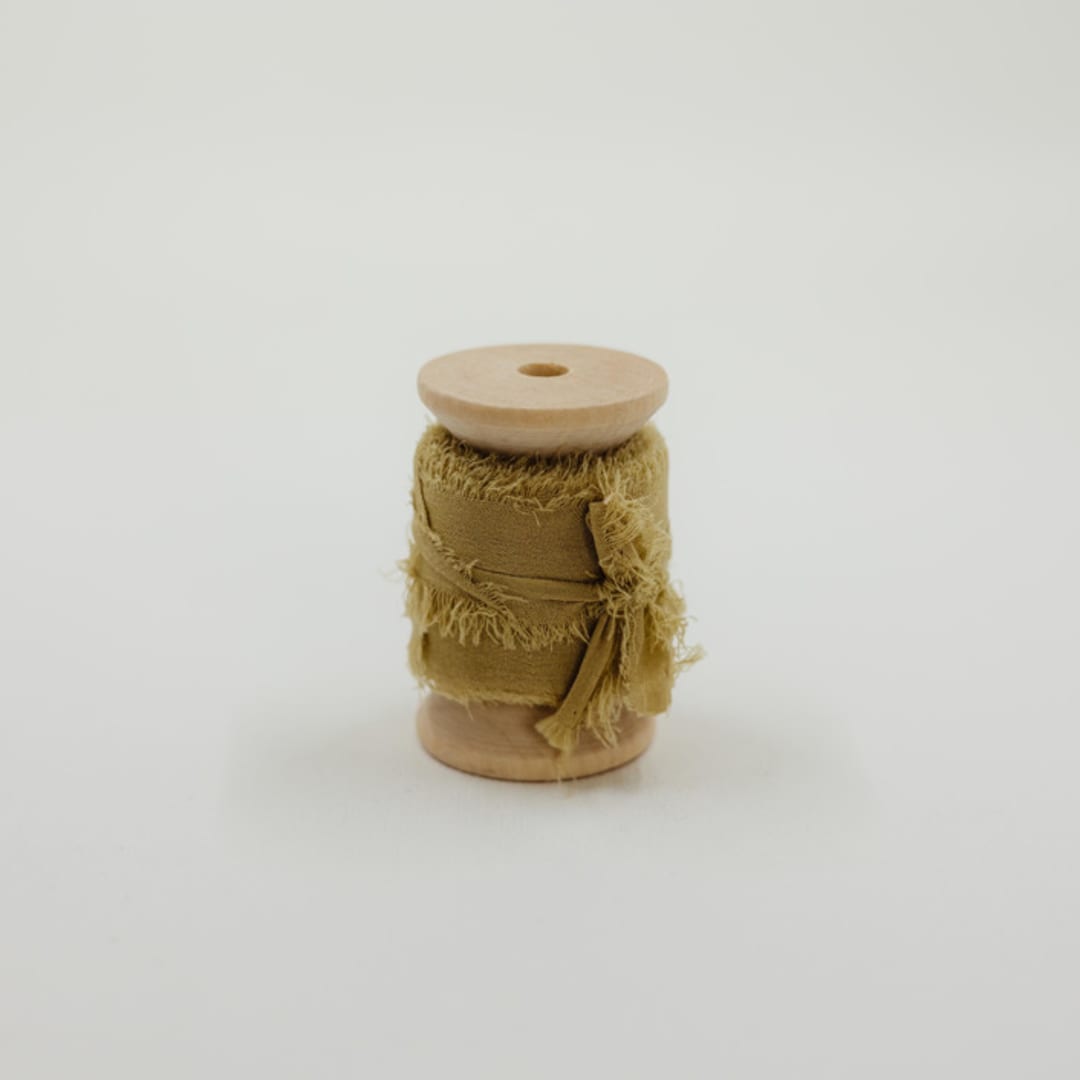 "Silk Wedding Ribbon Mustard 1" Wide" - Ribbons in yellow by Jordan Perry