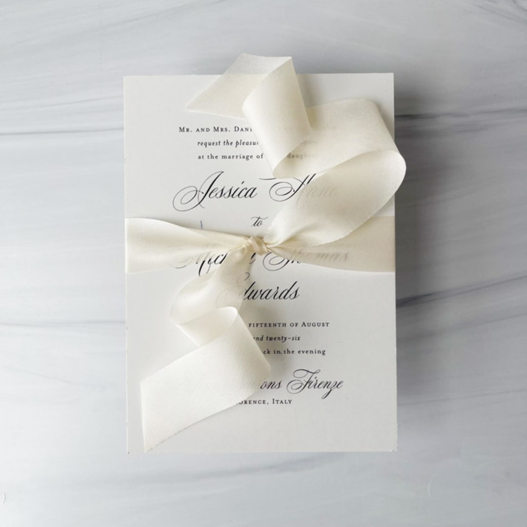 "Wedding Silk Ribbon 1” x 5 yards - Creamy Ivory" - Ribbons in natural by Honey Silks Co