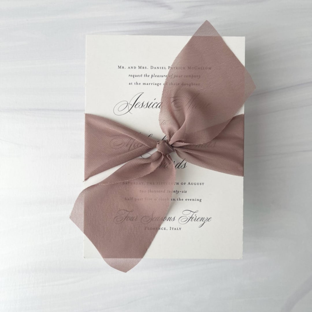 "2" Signature Sheer Ribbon - Mousse" - Ribbons in brown by Honey Silks Co