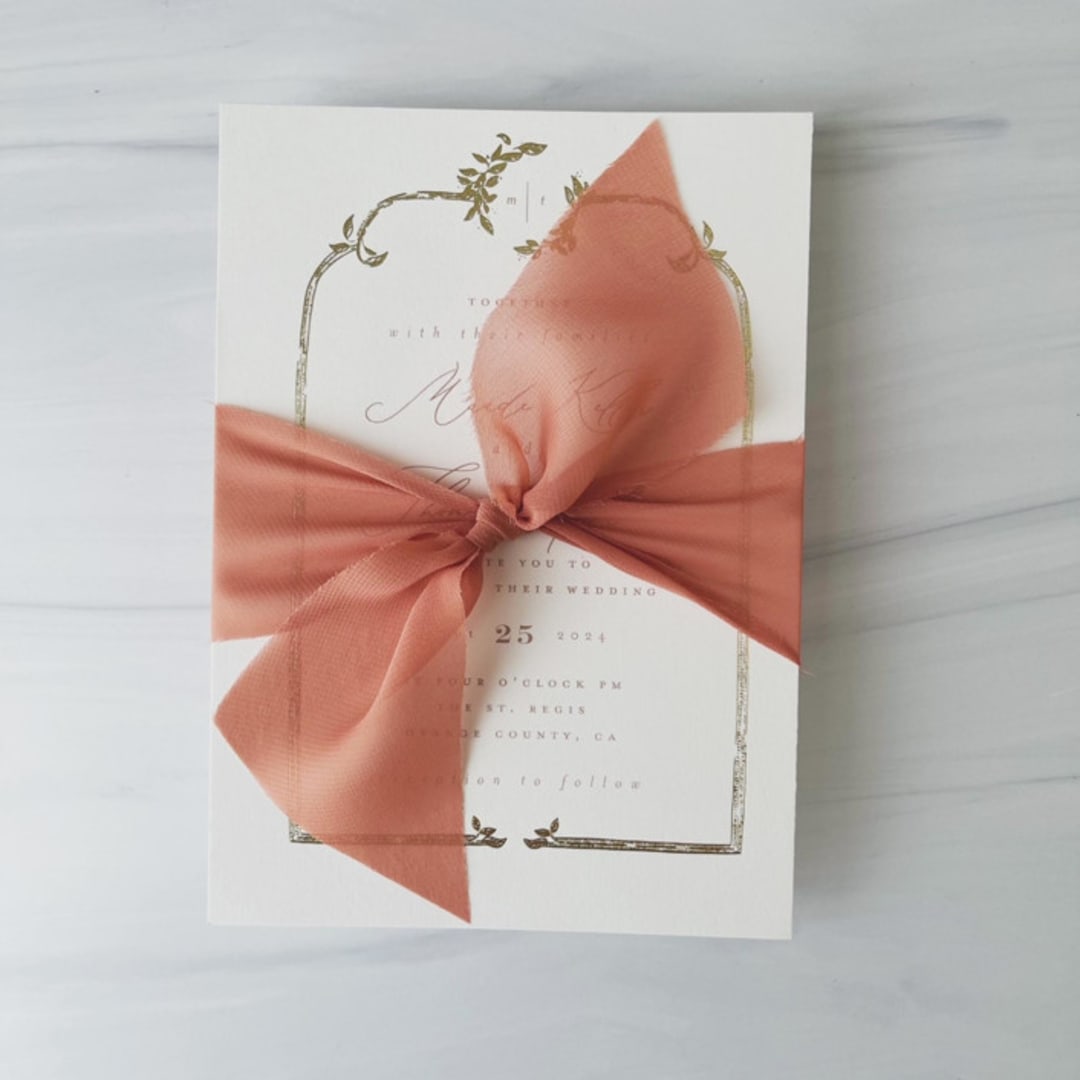 "2" Signature Sheer Ribbon - Weathered Terra Cotta" - Ribbons in orange by Honey Silks Co