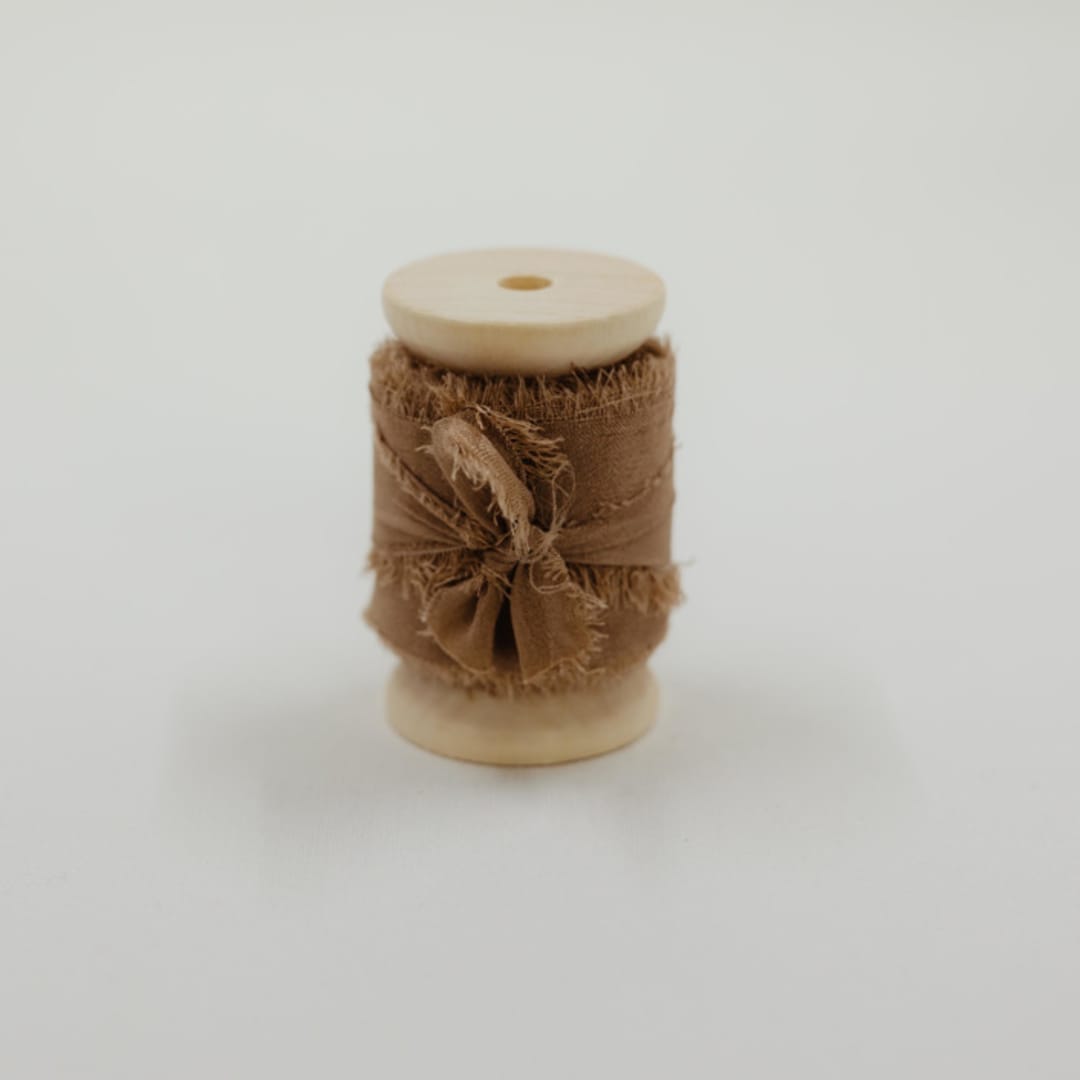 "Silk Wedding Ribbon Caramel 1" Wide" - Ribbons in brown by Jordan Perry