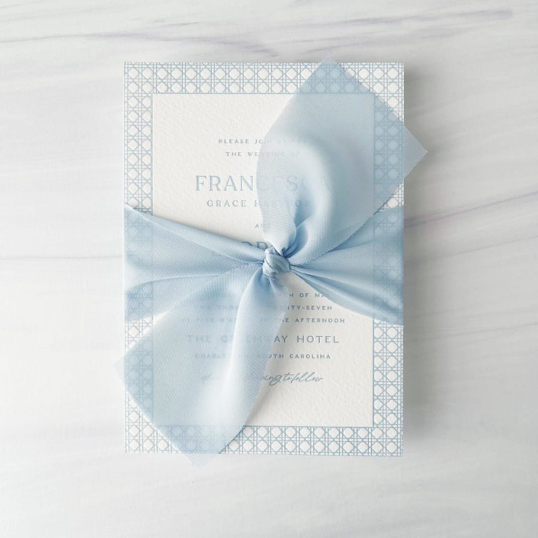 "2" Signature Sheer Ribbon - Powder Blue" - Ribbons in blue by Honey Silks Co