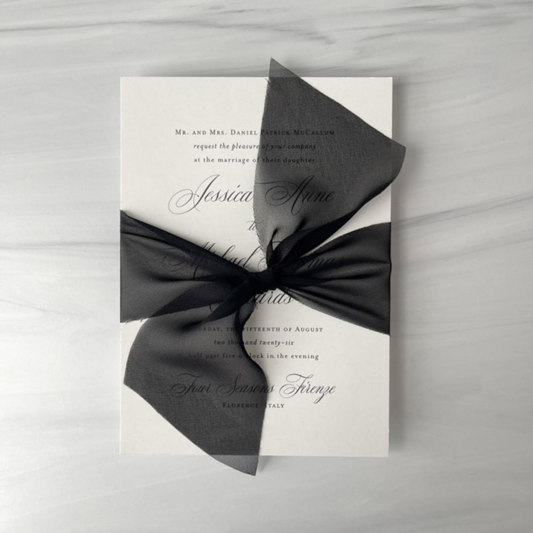 "2" Signature Sheer Ribbon- Black" - Ribbons in black by Honey Silks Co