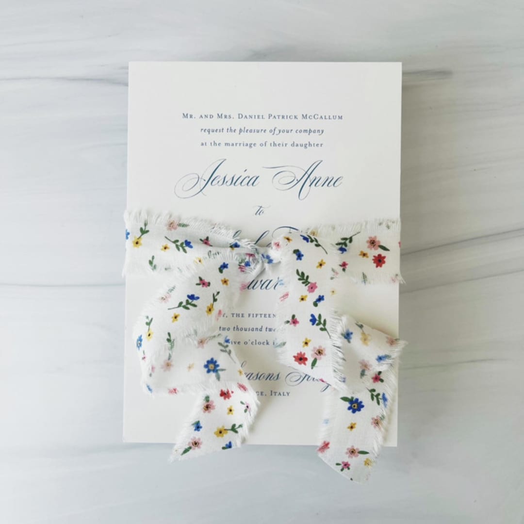 "1" Cotton Ribbon - Wildflower" - Ribbons in multicolorassorted-colors by Honey Silks Co