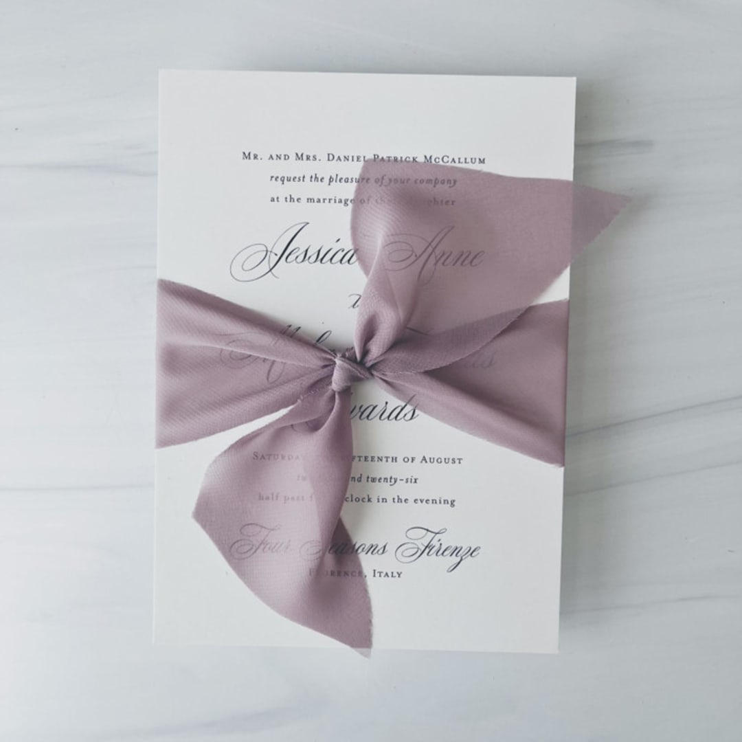 "2" Signature Sheer Ribbon - Lavender Gray" - Ribbons in purple by Honey Silks Co