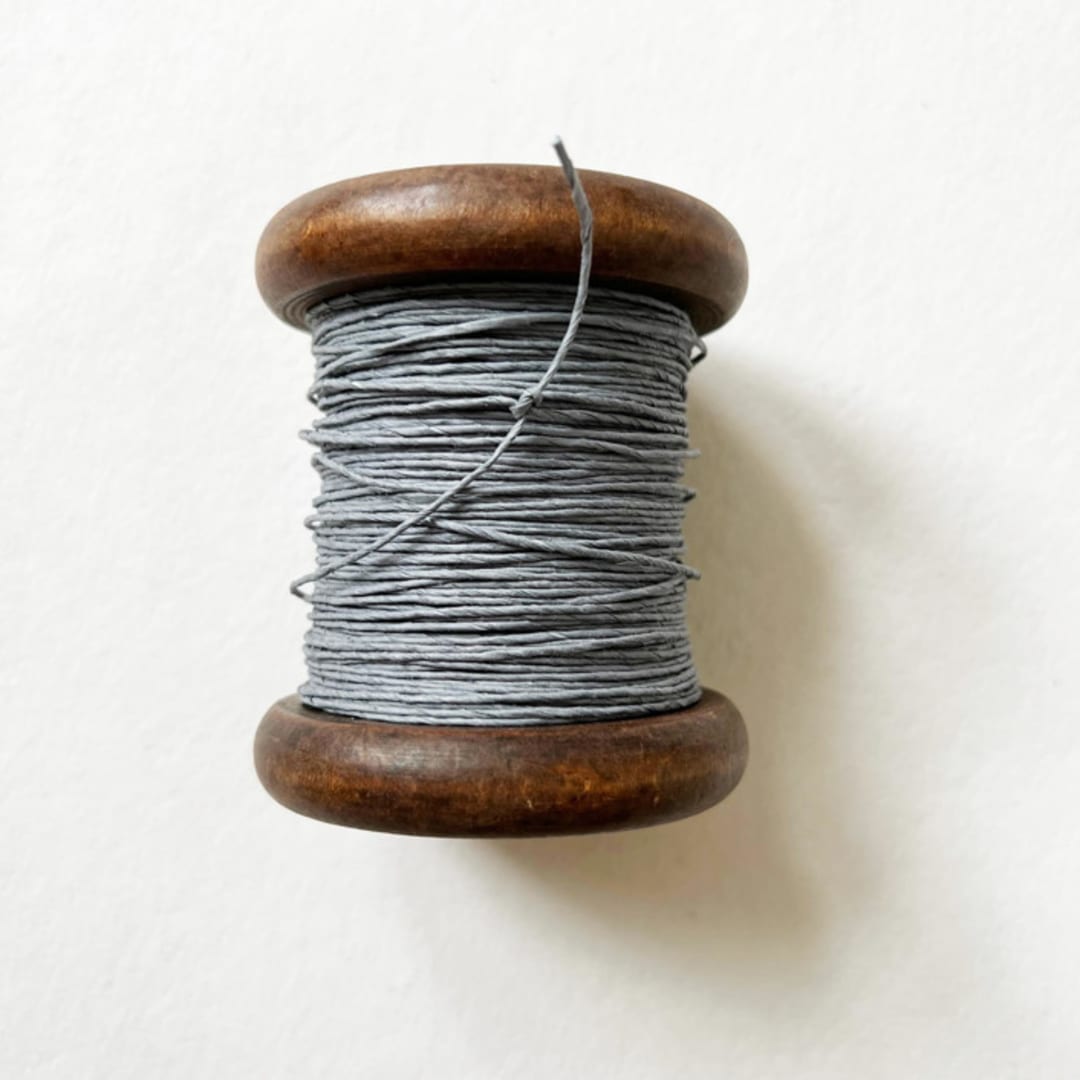 "Medium Paper Twine in Storm" - Ribbons in gray by Jenny Sanders