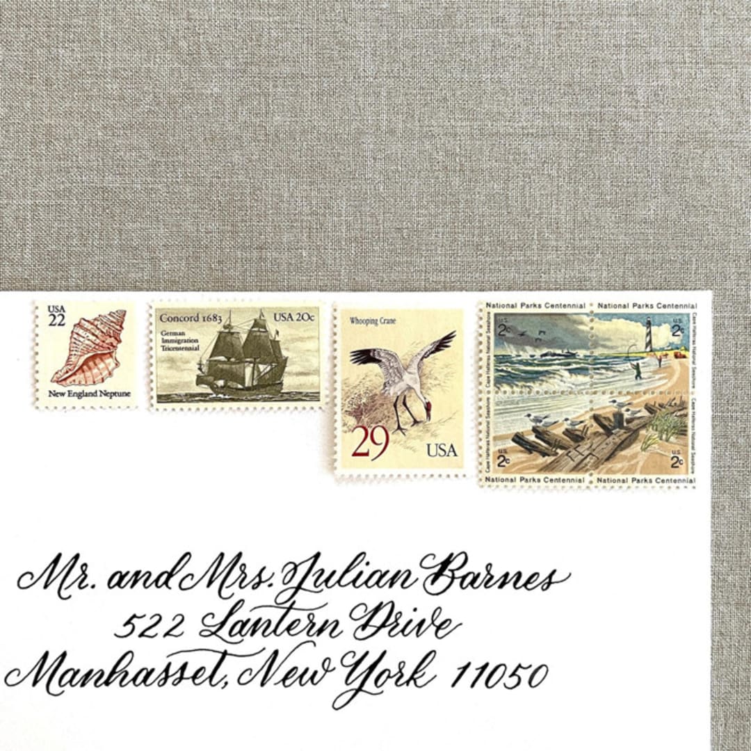 "Beach Vintage Postage, 10 Sets" - Postage Stamps in multicolor by Jennifer Kramer