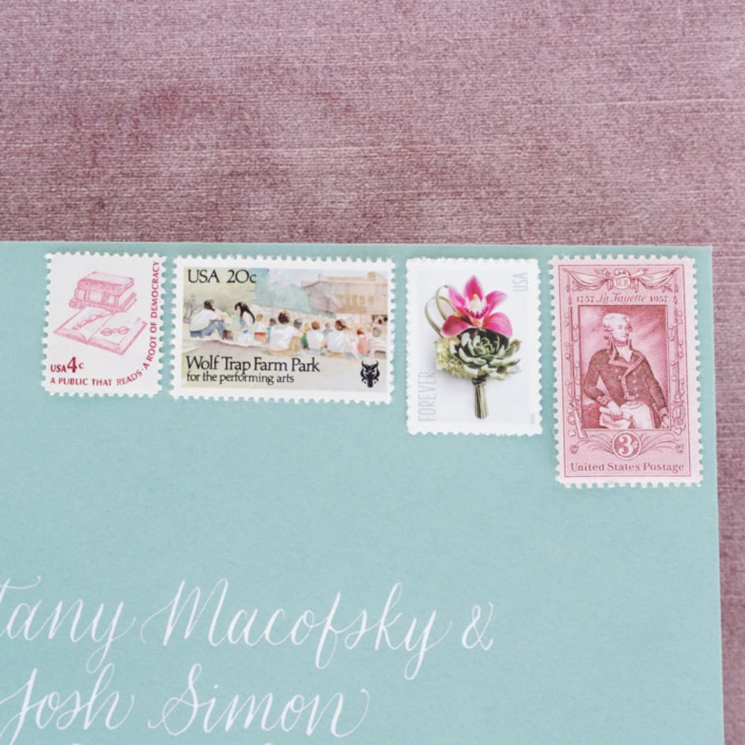 "Pink Garden Postage Collection" - Postage Stamps in pink by Little Postage House