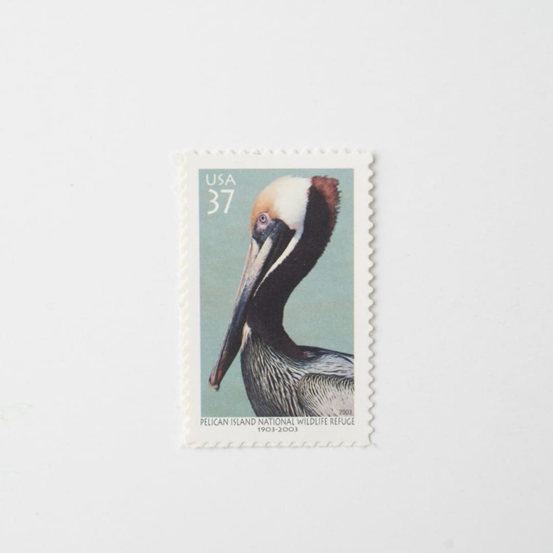 "37 Cent Pelican Postage Stamps // Set of 10 // UNUSED Vintage Stamps" - Postage Stamps in blue by Flourish Fine Writing
