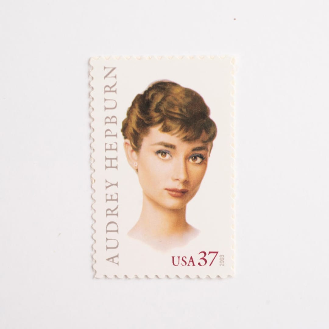 "37 Cent Audrey Hepburn Postage Stamps // Set of 10 // UNUSED Vintage Stamps" - Postage Stamps in natural by Flourish Fine Writing