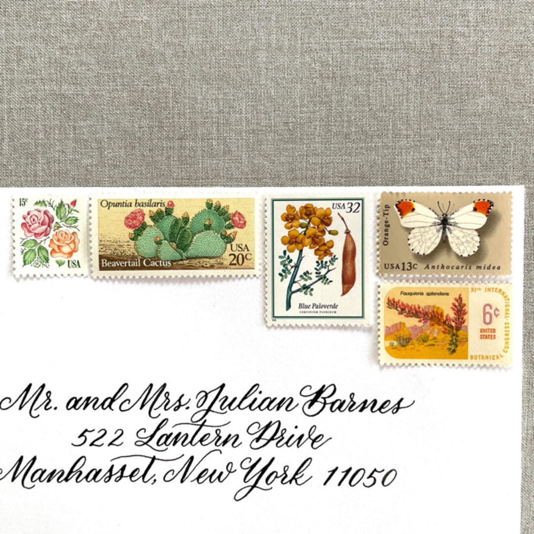 "Desert Vintage Postage, 10 Sets" - Postage Stamps in natural by Jennifer Kramer
