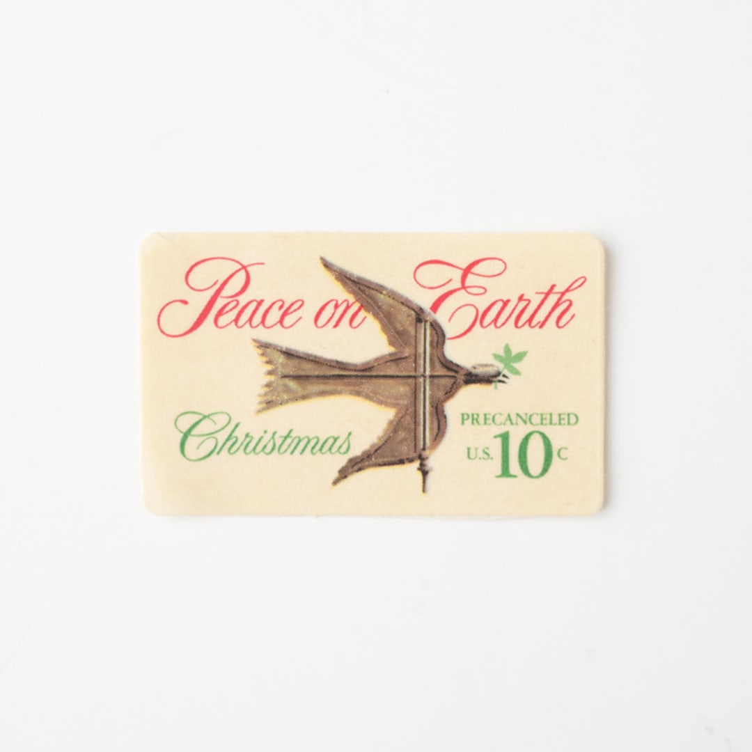 "10 Cent Peace on Earth Postage Stamps // Set of 10 // UNUSED Vintage Holiday Stamps" - Postage Stamps in natural by Flourish Fine Writing