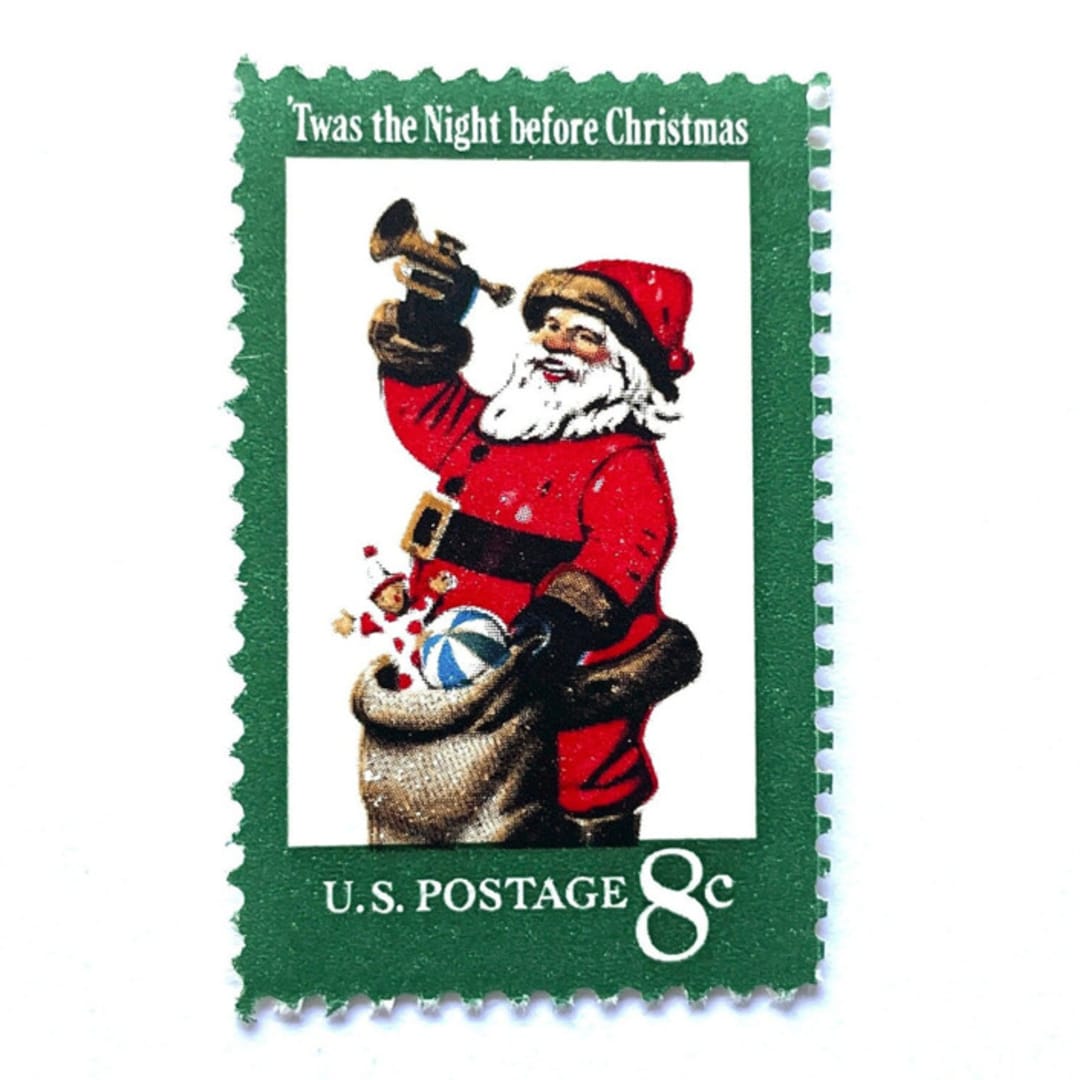 ""Santa Claus" Postage Stamps | Contemporary Christmas Series | Unused USPS Postage 8c | Pack of 20" - Postage Stamps in green by Heritage Post House