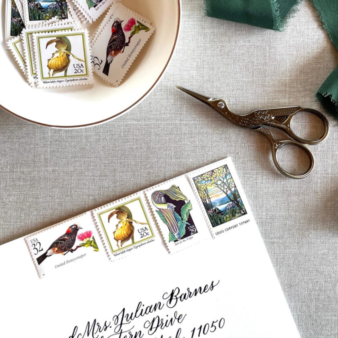 "Botanical Nature Vintage Postage, 10 Sets" - Postage Stamps in multicolor by Jennifer Kramer