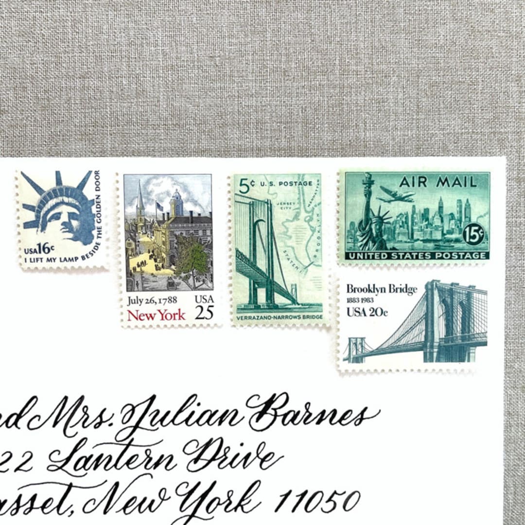 "New York Vintage Postage, 10 Sets" - Postage Stamps in multicolor by Jennifer Kramer