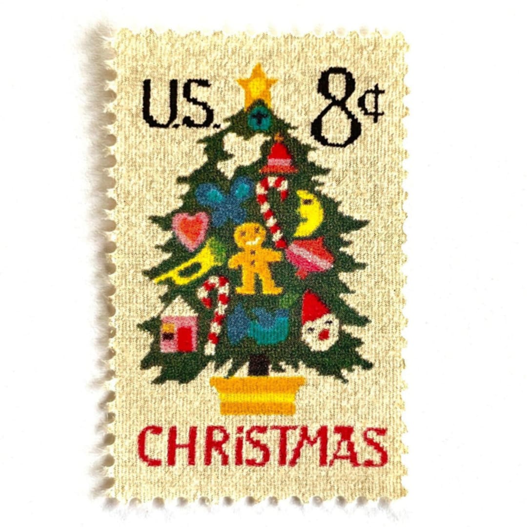 ""Needlepoint Christmas Tree" Postage Stamps | Contemporary Christmas Series | Unused USPS Postage 8c | Pack of 20" - Postage Stamps in beige by Heritage Post House