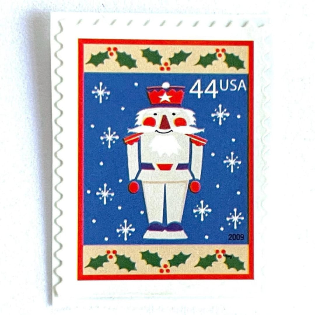 "Winter Holidays “Toy Soldier” Postage Stamps | Contemporary Christmas Series | Vintage Unused USPS Postage 44c | Pack of 10" - Postage Stamps in blue by Jennifer Kramer