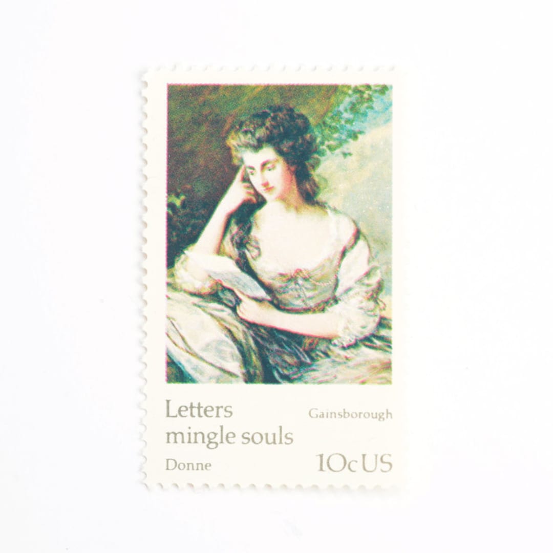 "10 Cent Letters Mingle Souls- Gainsborough // Set of 10 // UNUSED Vintage Postage" - Postage Stamps in green by Flourish Fine Writing
