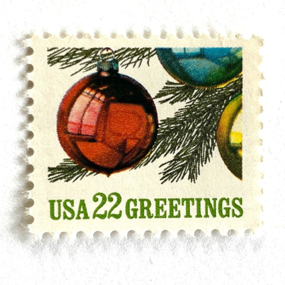 ""Ornaments on Tree" Postage Stamps | Contemporary Christmas Series | Unused USPS Postage 22c | Pack of 20" - Postage Stamps in multicolor by Heritage Post House