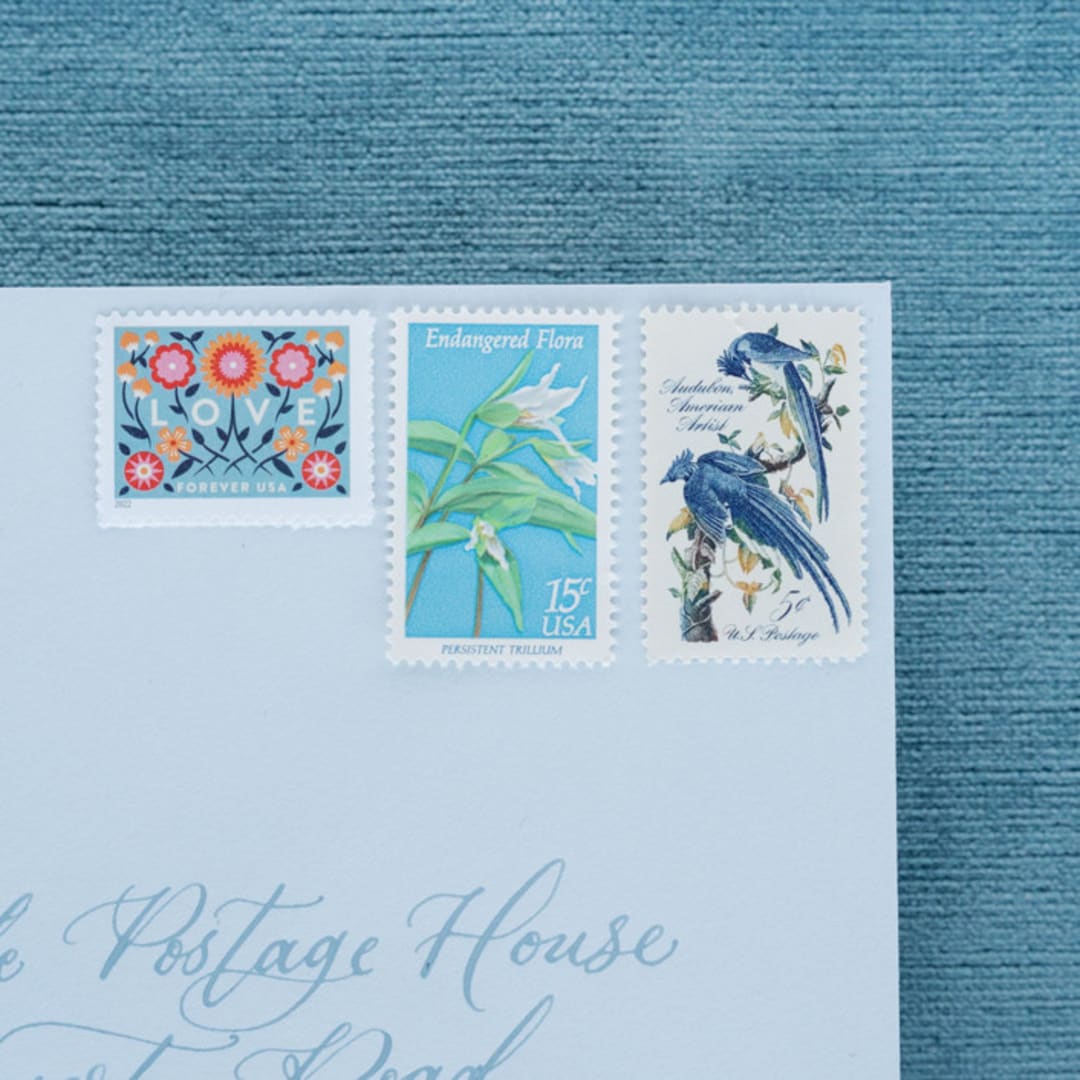 "Blue Love Postage Collection" - Postage Stamps in multicolorassorted-colors by Little Postage House