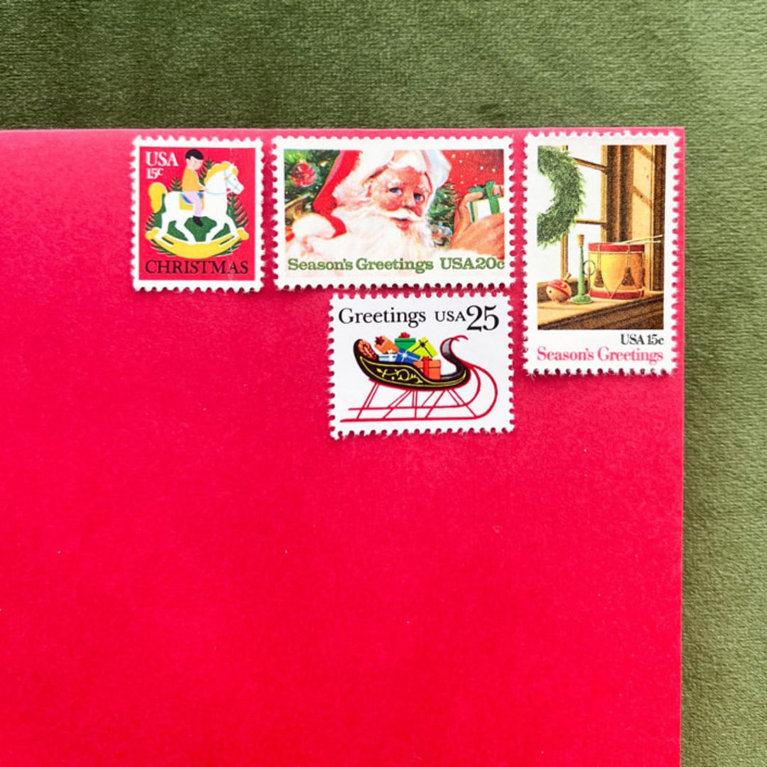 "Here Comes Santa Postage Collection" - Postage Stamps in multicolorassorted-colors by Little Postage House