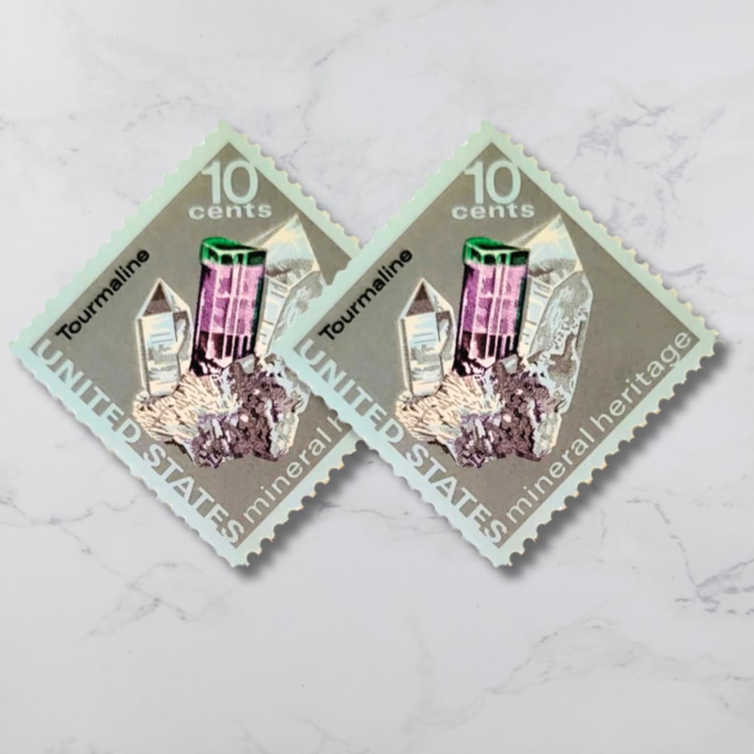 "Tourmaline | Vintage Stamp, 10 cents, 1974 | 5 each" - Postage Stamps in purple by The Silver Stamps