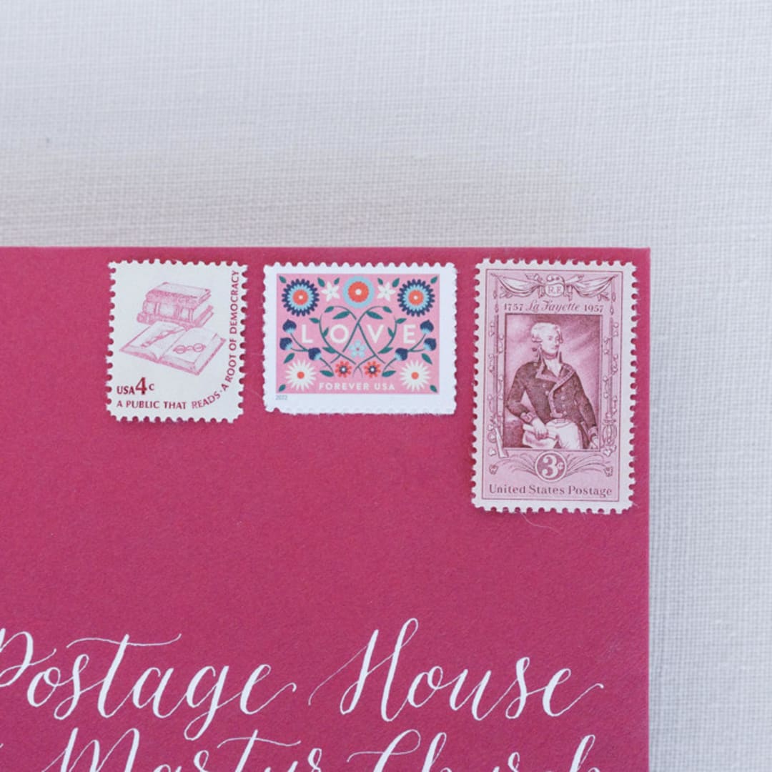 "Pink Postage Collection" - Postage Stamps in pink by Little Postage House