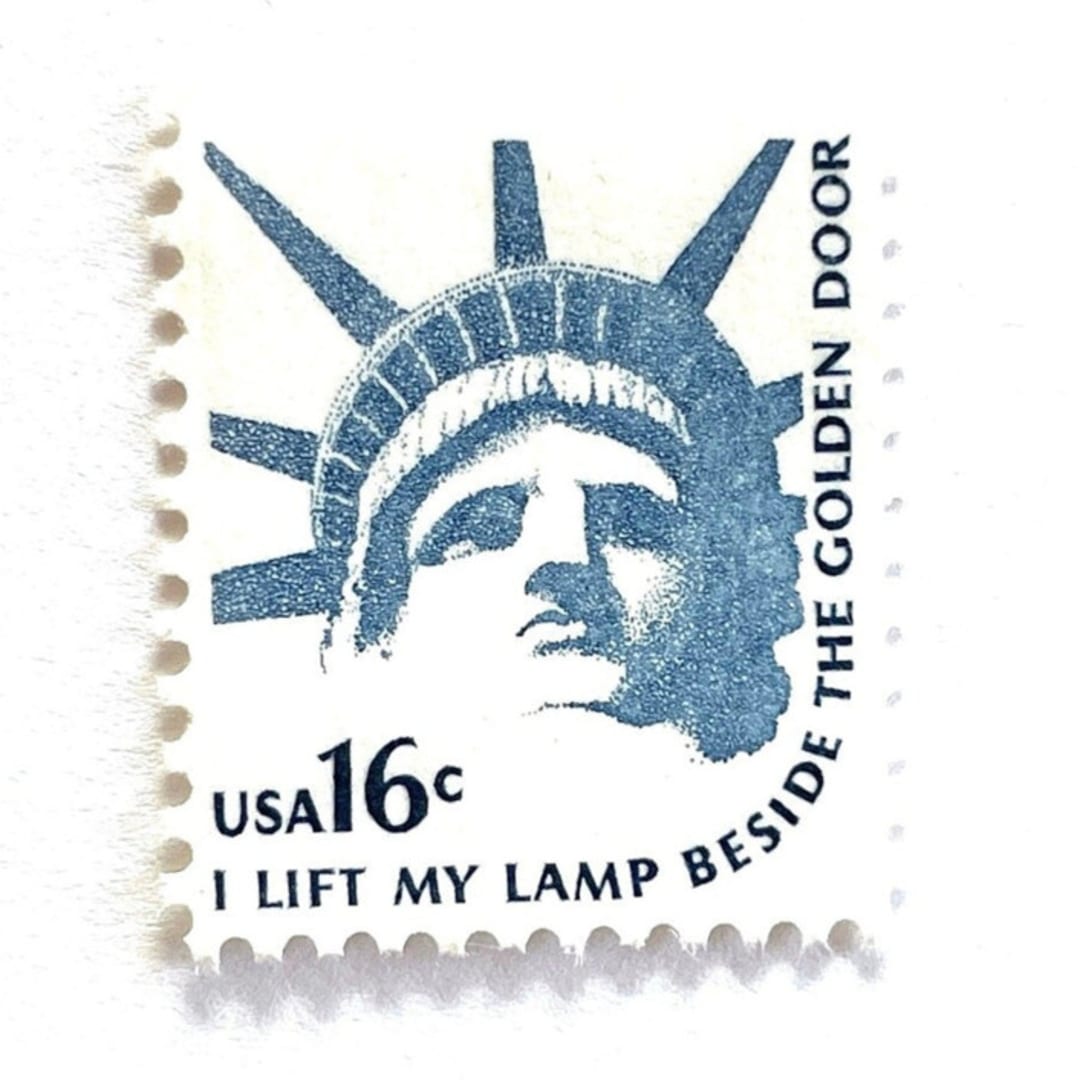 ""Statue of Liberty" Postage Stamps | Americana Series | Unused USPS Postage 16c | Pack of 20" - Postage Stamps in blue by Heritage Post House