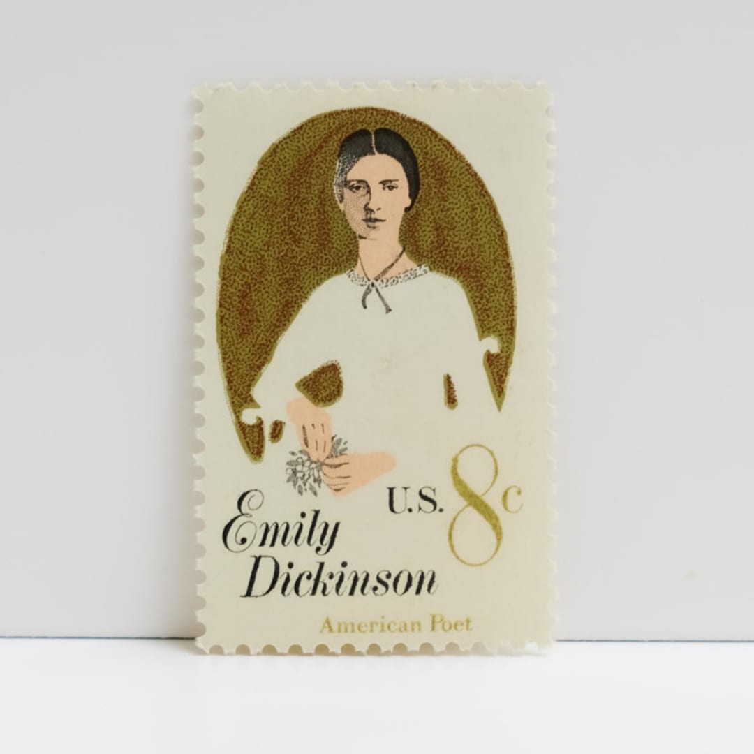"Vintage Unused Stamps - Emily Dickinson, 8 cent - Set of 5" - Postage Stamps in multicolor by Tablo Post