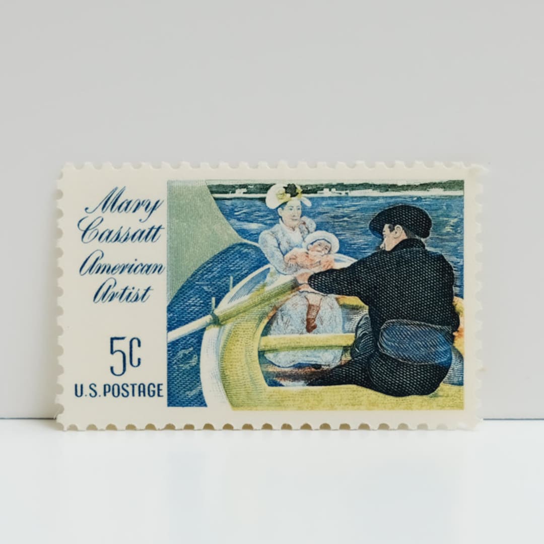 "Vintage Unused Stamps - Mary Cassatt, 5 cent - Set of 5" - Postage Stamps in multicolor by Tablo Post