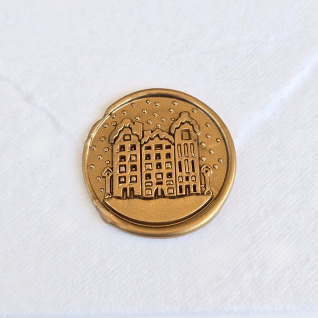 "Winter Village- Customizable Color- Set of 25 Hand-crafted Wax Seals" - Wax Seals in multicolor by Inkspiringletters